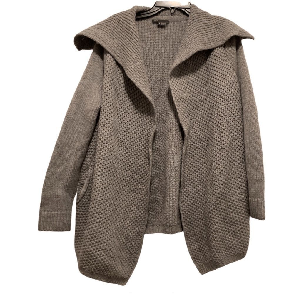 Vince Grey Yak/Wool Honeycomb Knit Jacket Cardigan - Picture 3 of 7